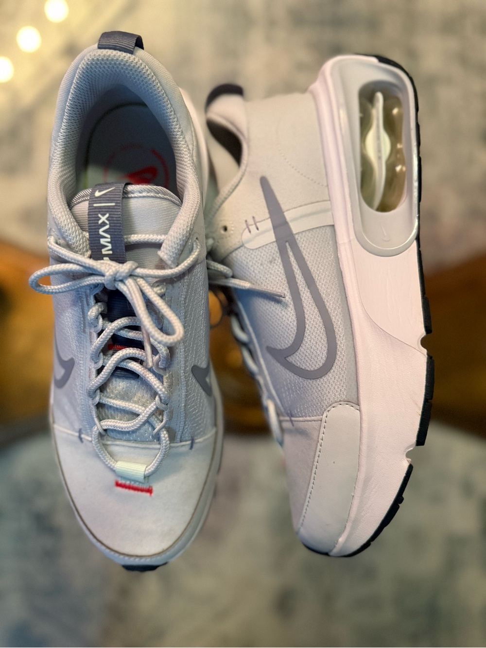 Nike Women’s Light Blue and Gray Air Max INTRLK Sneakers Y2K Clean Girl 9